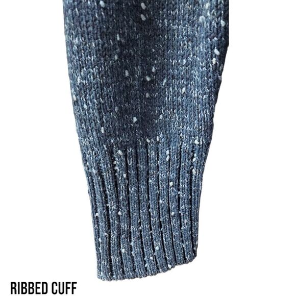 LIZ CLAIBORNE Vintage Blue Speckled Long Sleeve Zip- Up Sweater  Size Large - Picture 6 of 16